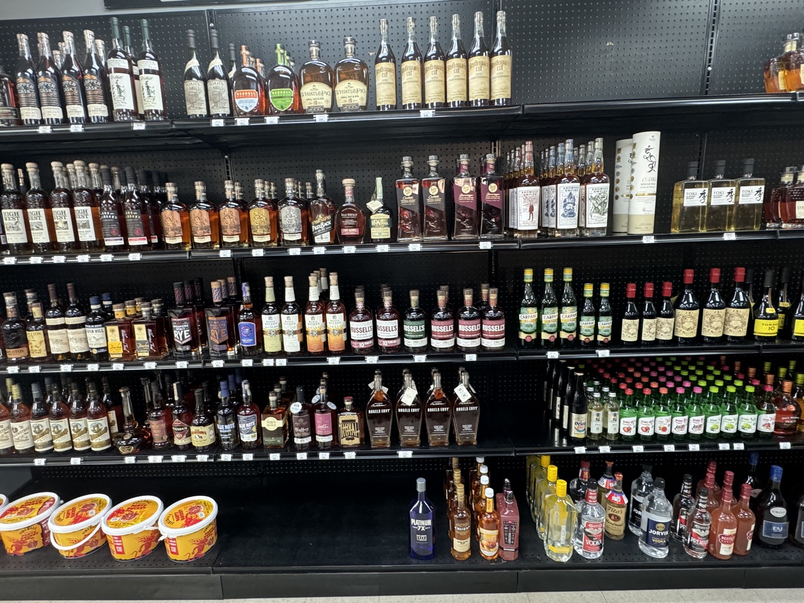 Bourbon and whiskey wall